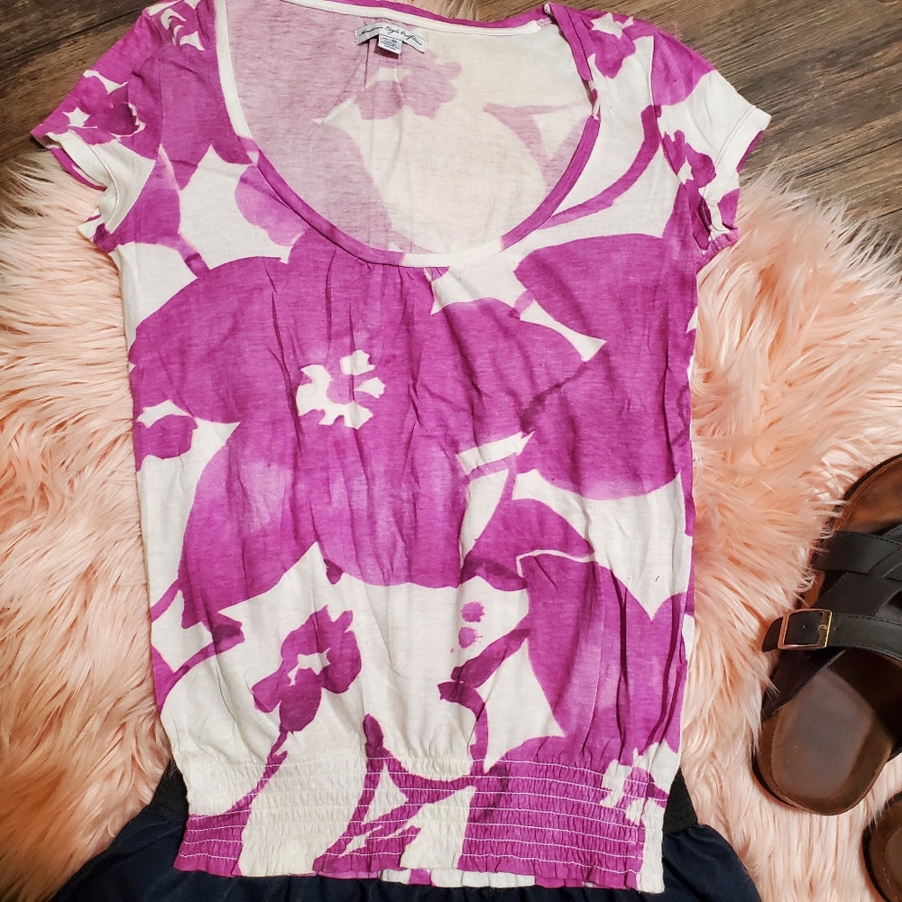 Purple floral American Eagle Top